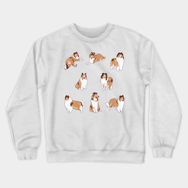 Collie rough dog pack Crewneck Sweatshirt by Mayarart